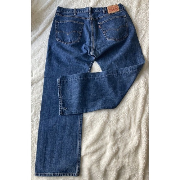 Levi's Mens 501 Jeans Button Fly Blue Medium Wash Straight Leg Mid Rise Sz 38x30 - Picture 3 of 8